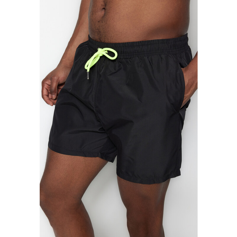 Trendyol Plus Size Black Standard Fit Marine Shorts