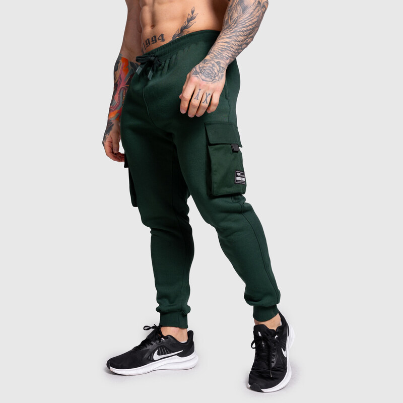 Pánské tepláky Iron Aesthetics Cargo Joggers, zelené