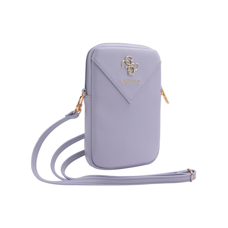 Guess PU Grained 4G Metal Logo Wallet Phone taška Zipper fialová