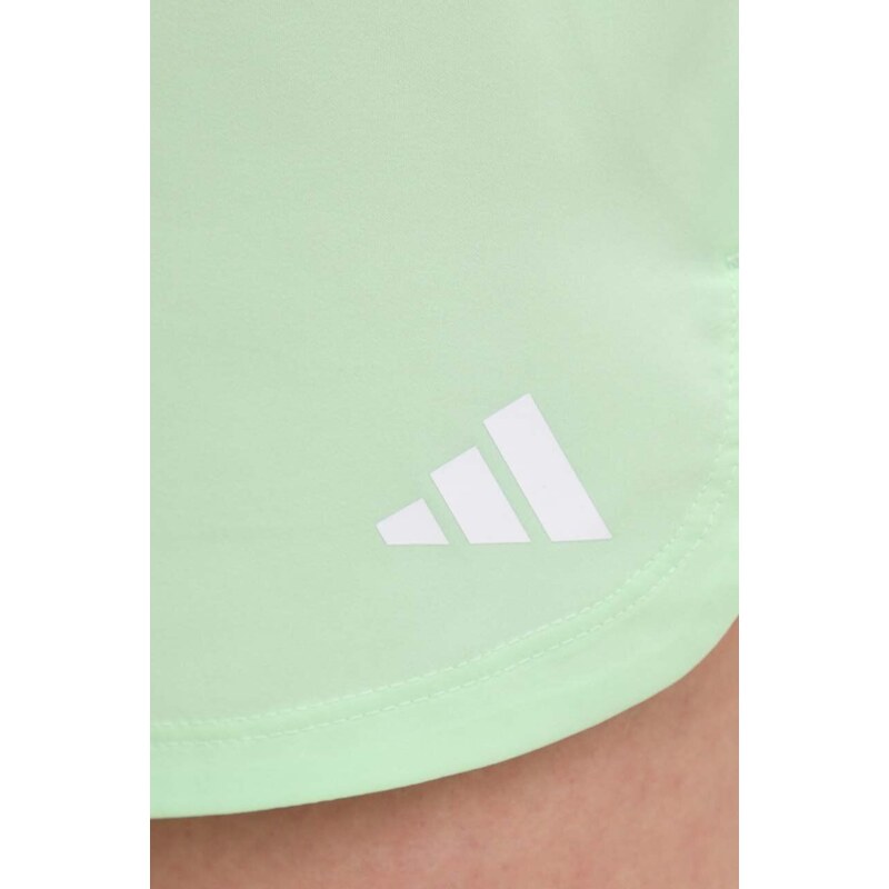 Tréninkové šortky adidas Performance Pacer zelená barva, s aplikací, high waist, IT7763