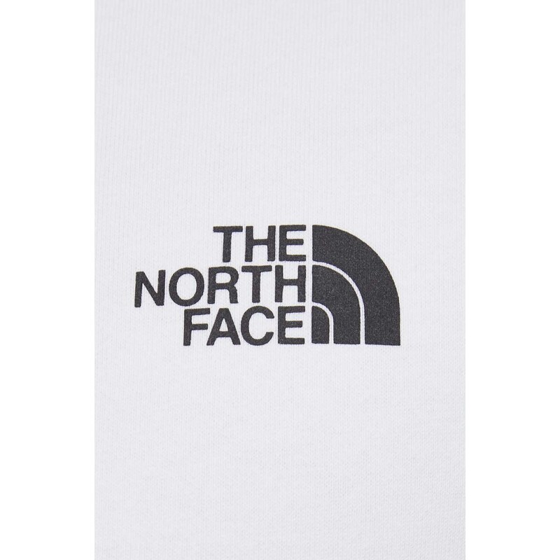 Bavlněná mikina The North Face pánská, bílá barva, s potiskem, NF0A4SZ9FN41
