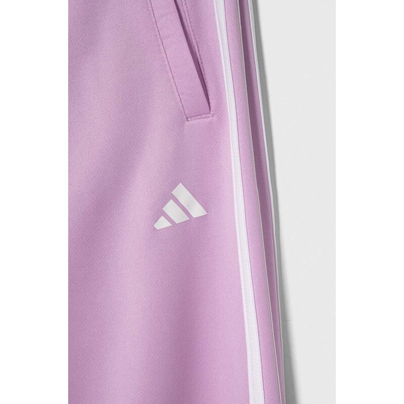 Dětské tepláky adidas fialová barva, s potiskem
