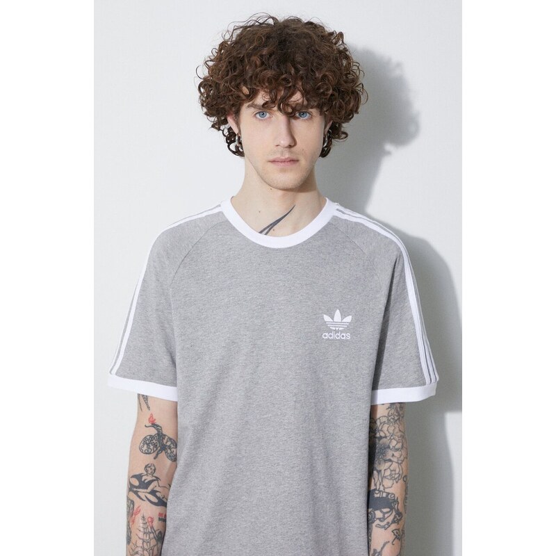 Bavlněné tričko adidas Originals šedá barva, IA4848