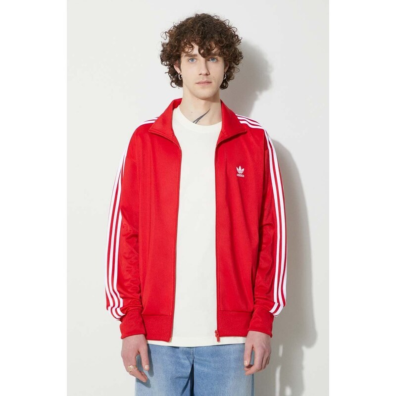 Mikina adidas Originals pánská, červená barva, s aplikací, IJ7060