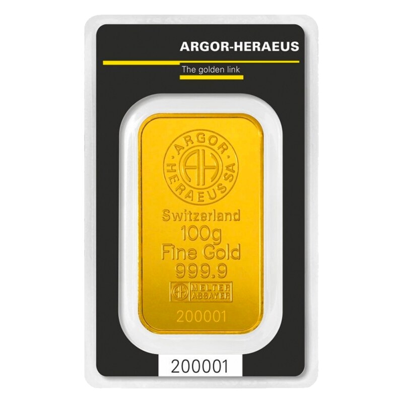 Argor Heraeus zlatý slitek 100 g