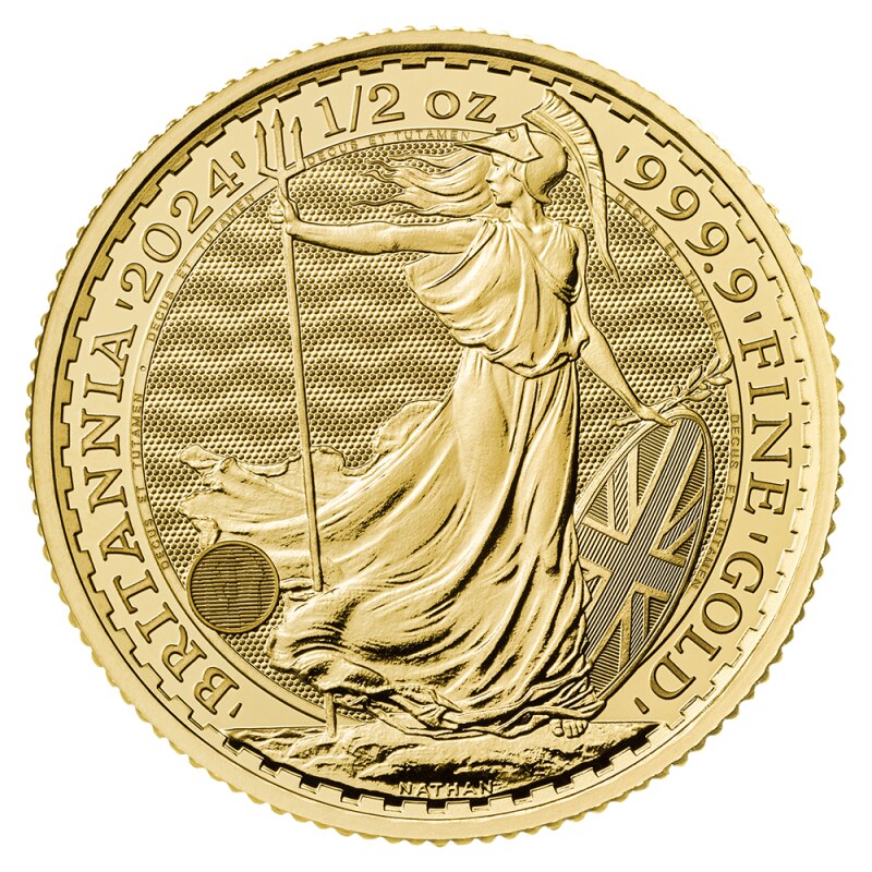Royal Mint Zlatá investiční mince Britannia Karel III. 1/2 Oz