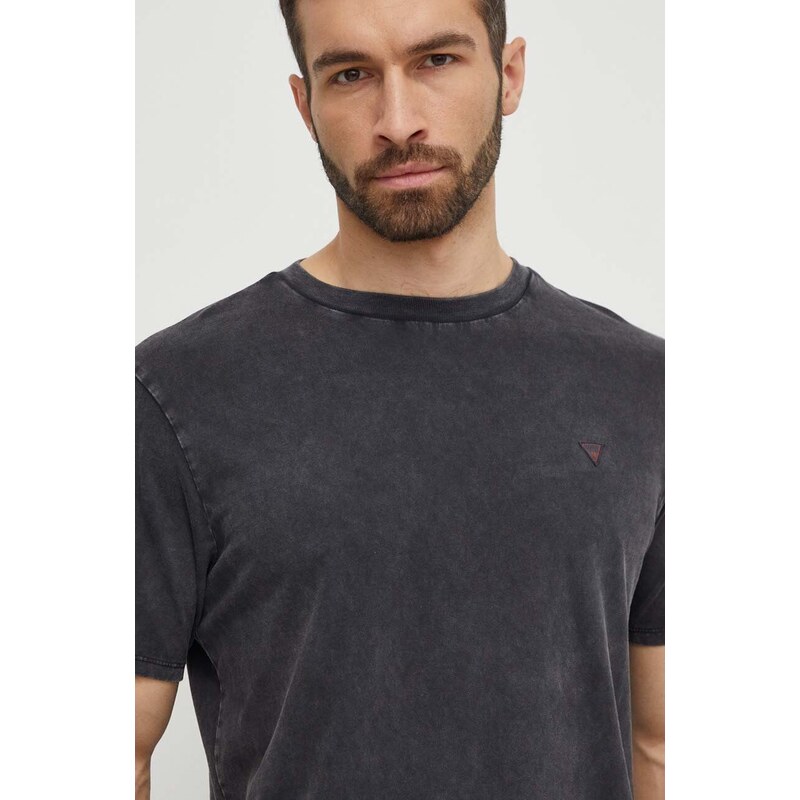 Bavlněné plážové tričko Guess šedá barva, F4GI09 KA260
