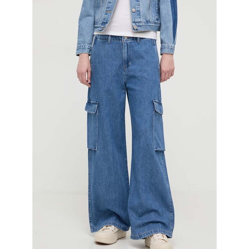 Džíny Levi's BAGGY CARGO DENIM dámské