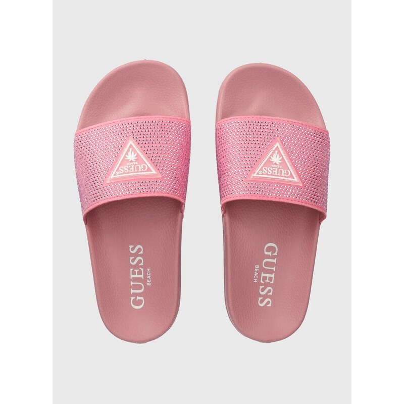 Pantofle Guess dámské, růžová barva, E4GZ25 BB00F