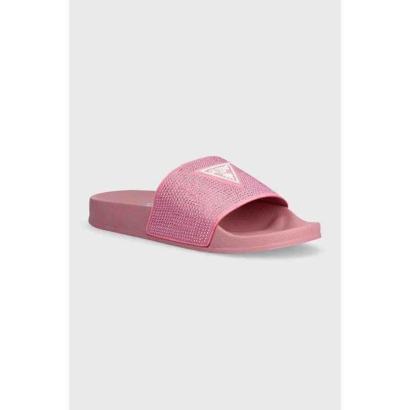 Pantofle Guess dámské, růžová barva, E4GZ25 BB00F