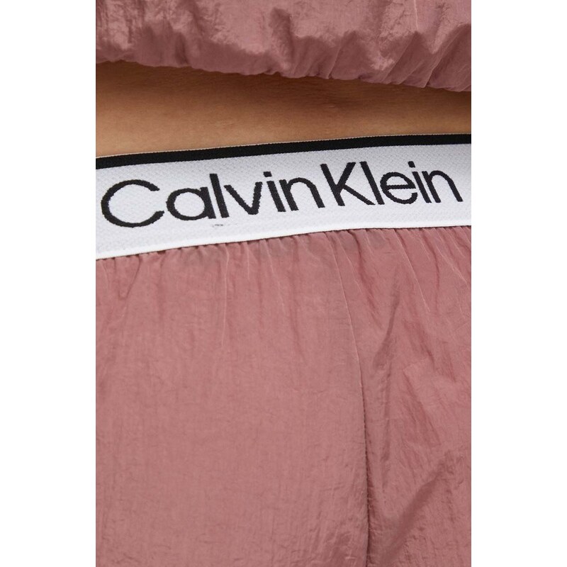 Tréninkové kalhoty Calvin Klein Performance růžová barva, hladké