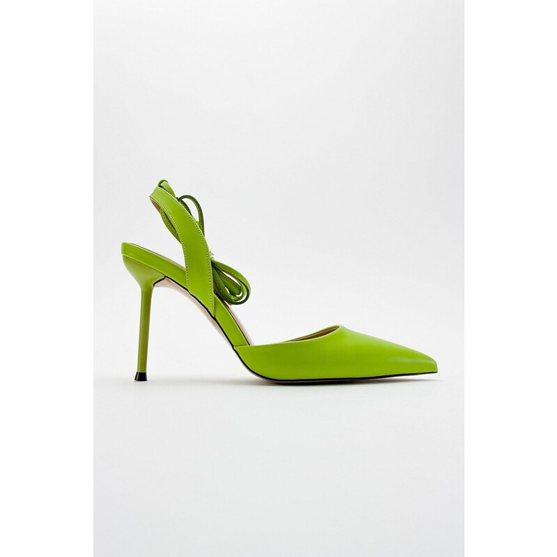 LuviShoes Bonje Green Women's Heeled Shoes