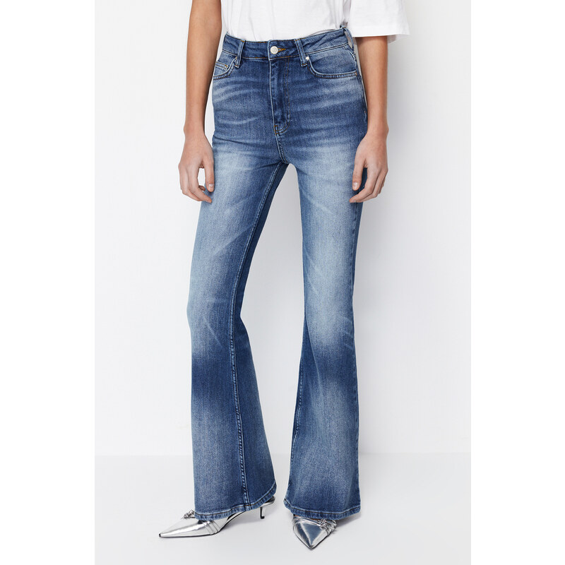 Trendyol Blue More Sustainable High Waist Flare Jeans