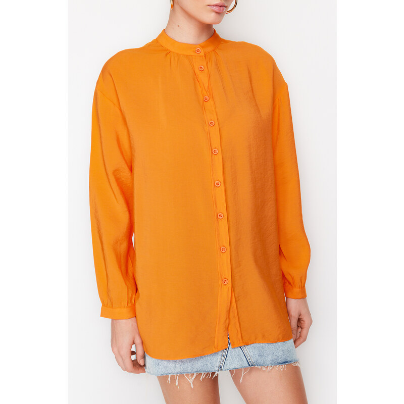 Trendyol Orange Judge Collar Woven Shirt