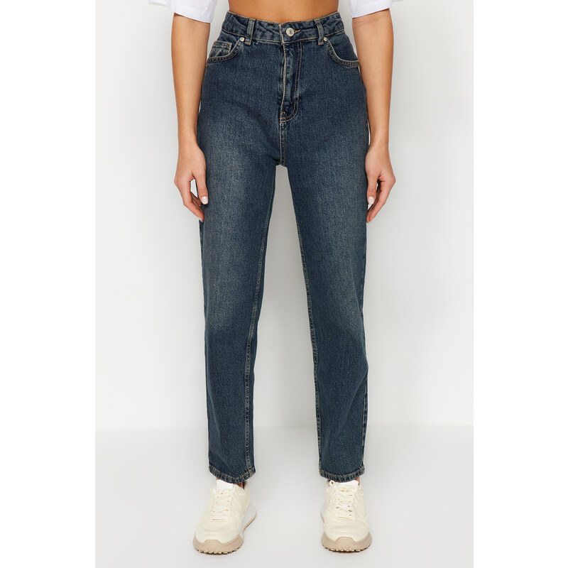 Trendyol Blue High Waist Slim Mom Jeans