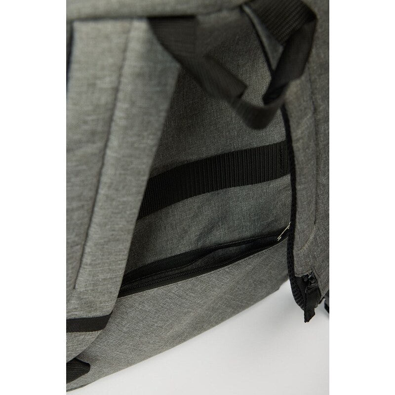 AC&Co / Altınyıldız Classics Men's Grey-black Logo Sports School-Backpack with Laptop Compartment