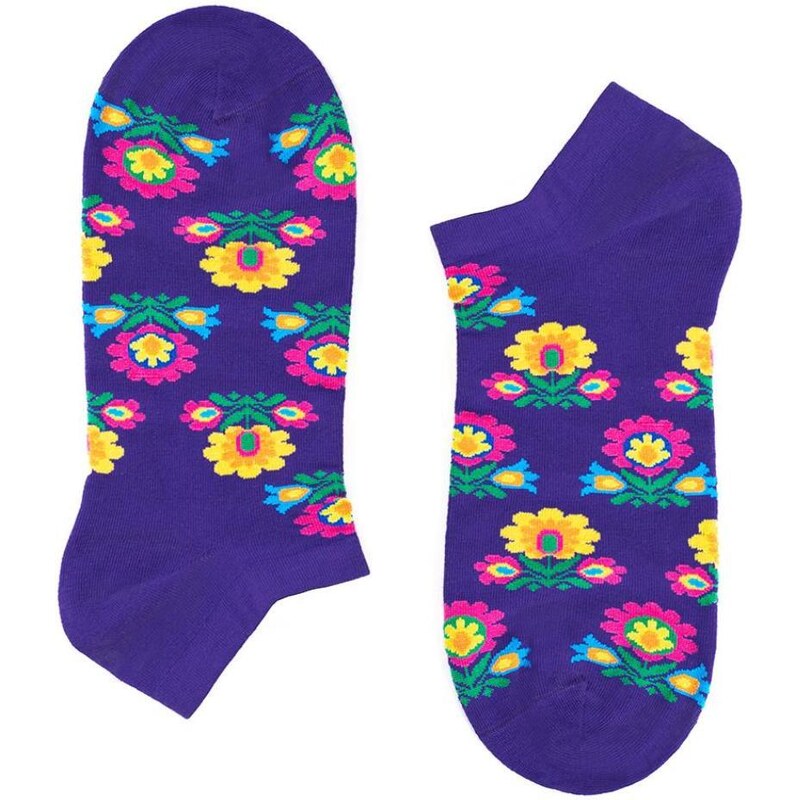 Folkstar Unisex's Socks Short Violet/Flowers