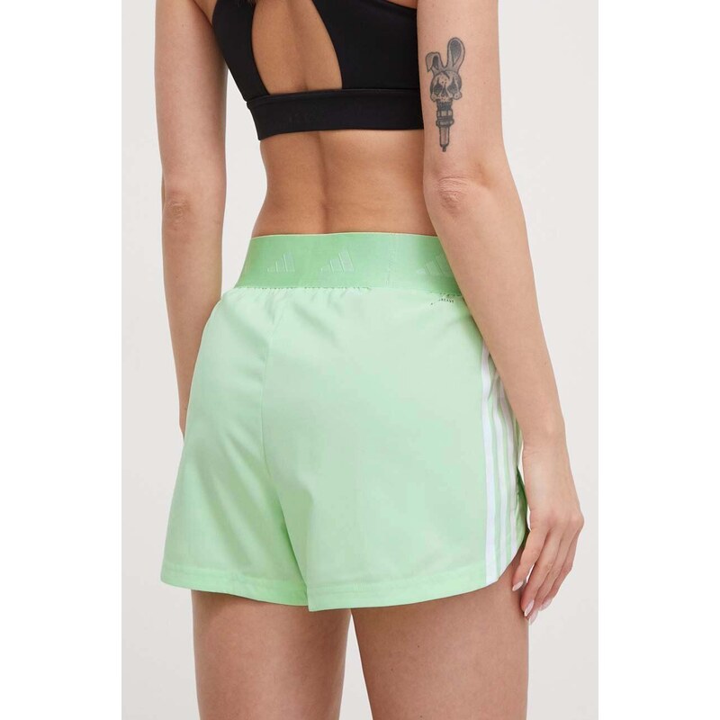 Tréninkové šortky adidas Performance Hyperglam zelená barva, s aplikací, high waist, IT4670