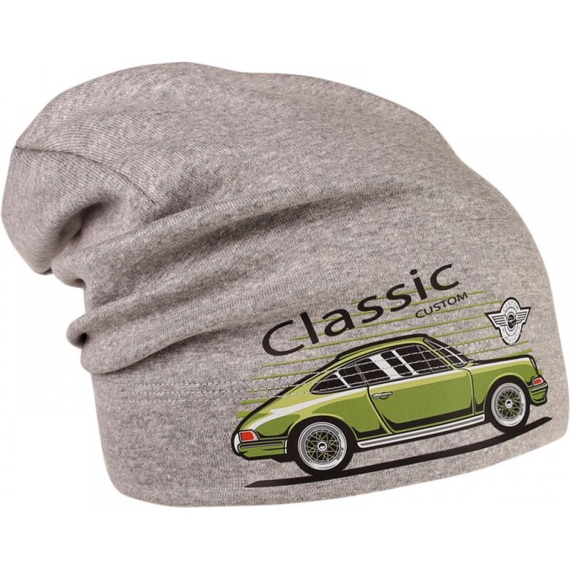 Bavlněná čepice Dráče - Pepe 13, šedá, auto