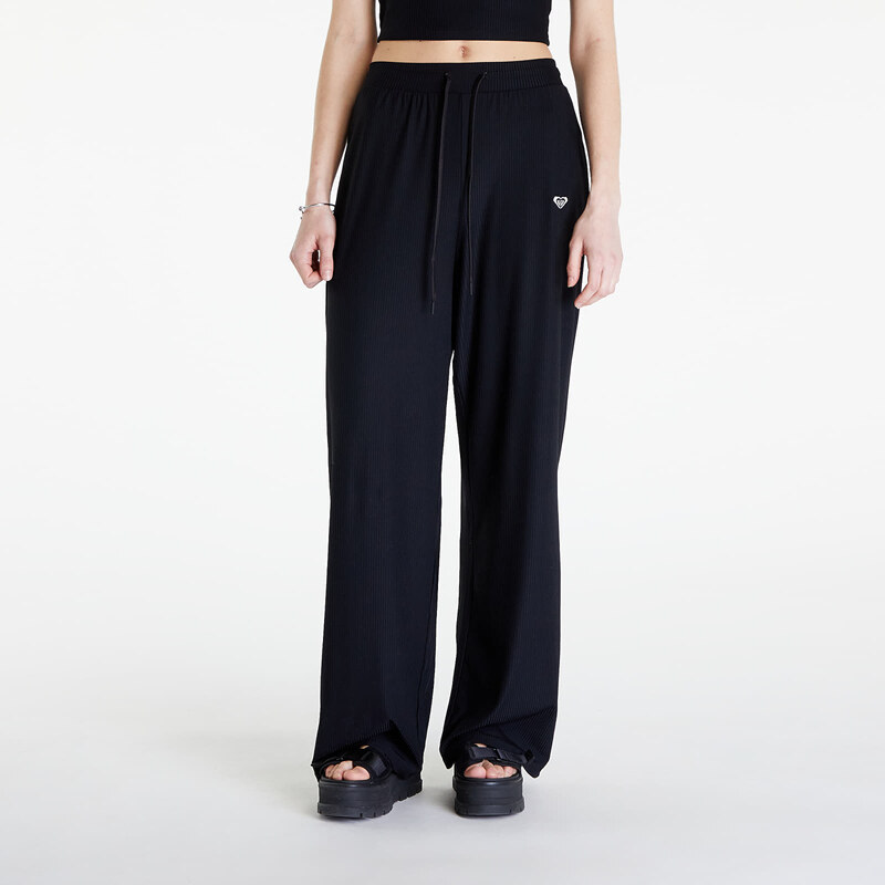 Dámské tepláky Roxy Rise & Vibe Rib Wide Leg Pants Anthracite