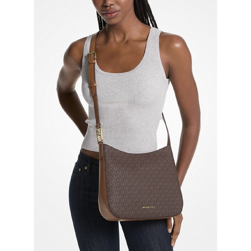 Kabelka Michael Kors Kensington crossbody messenger logo brown hnědá