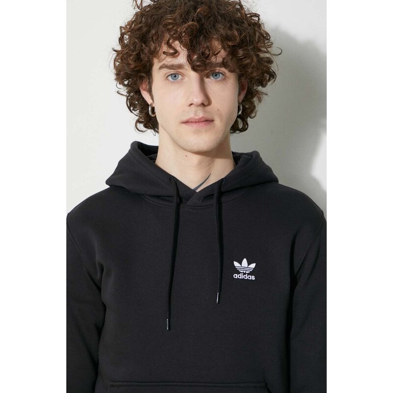 Mikina adidas Originals pánská, černá barva, s kapucí, s aplikací, IM4522