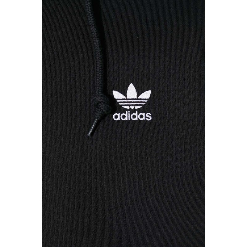 Mikina adidas Originals pánská, černá barva, s kapucí, hladká, IL2511