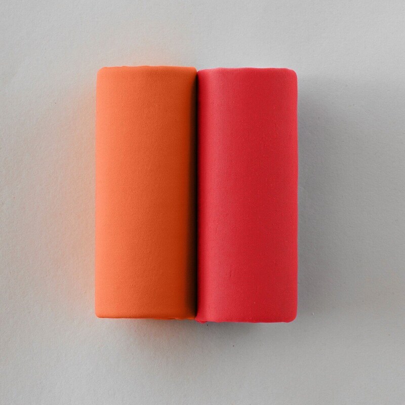 Blancheporte Sada 2 podprsenek z krajky a vyšívaného tylu, s kosticemi červená+oranžová, koš.D 80D