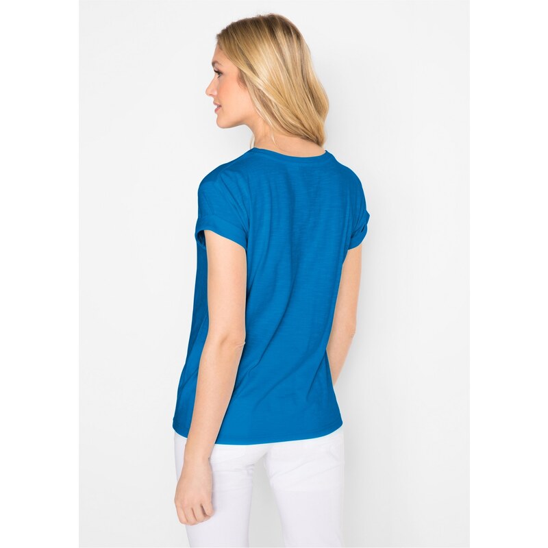 bonprix Boxy tričko, krátký rukáv Modrá