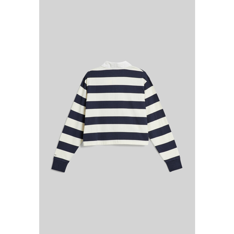 POLOKOŠILE GANT STRIPED CROPPED RUGGER modrá 134/140