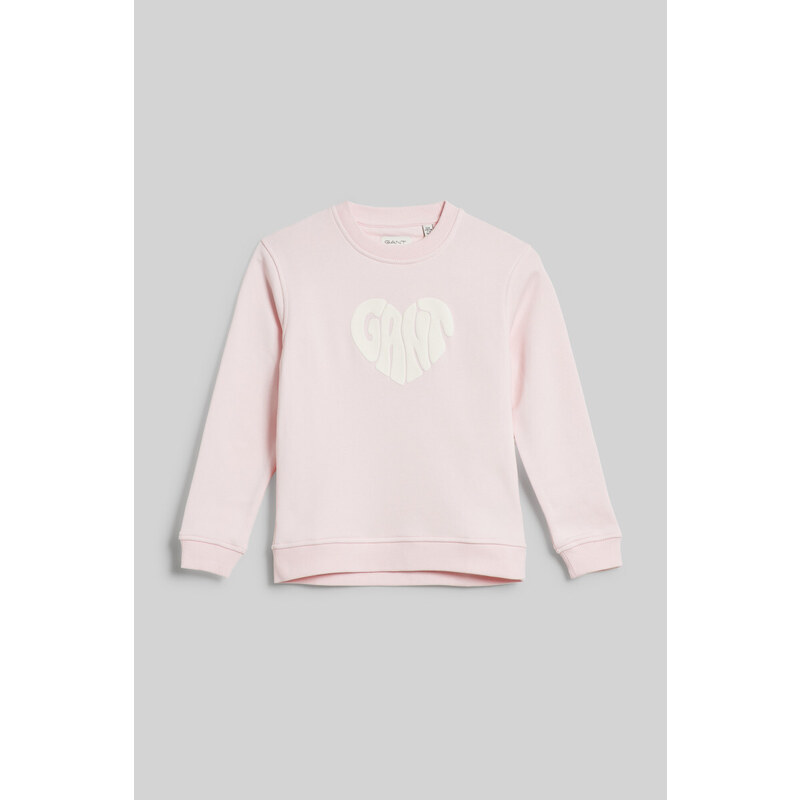 MIKINA GANT HEART GRAPHIC SWEAT C-NECK růžová 98/104