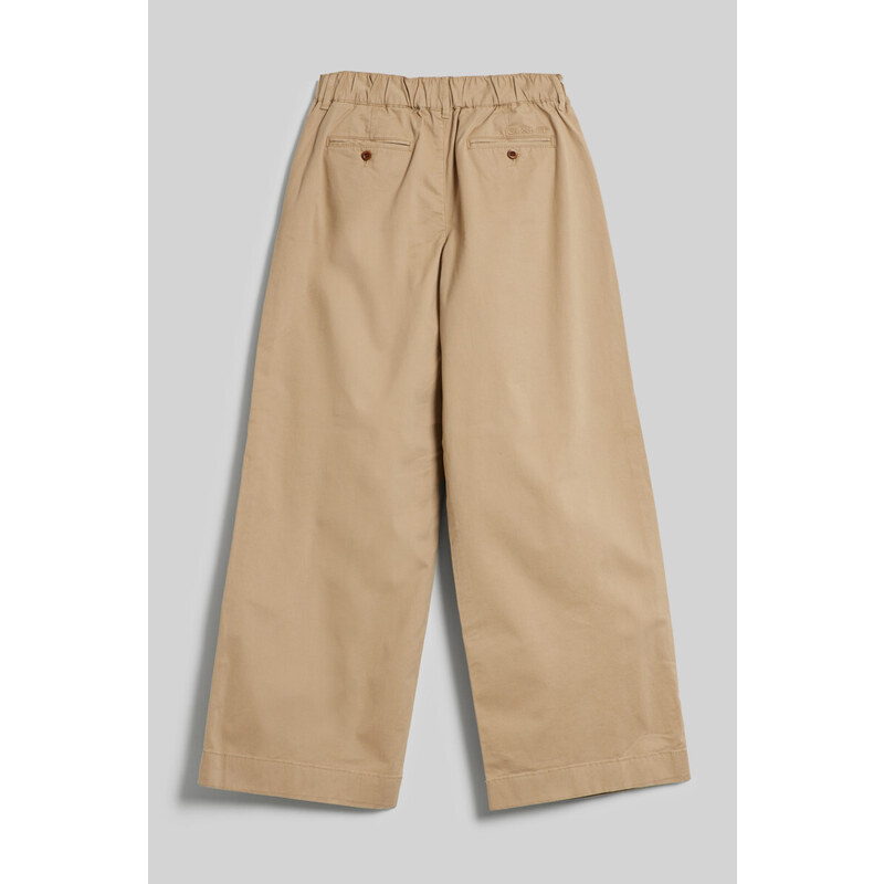 KALHOTY GANT BOX PLEAT CHINO PANTS hnědá 134/140