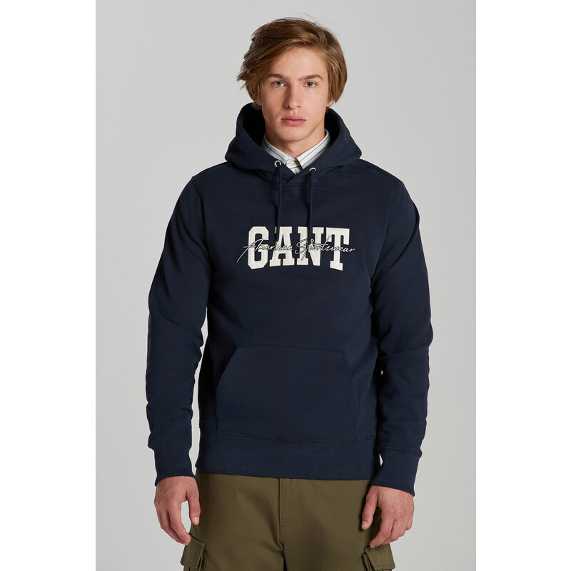 MIKINA GANT ARCH SCRIPT HOODIE modrá M