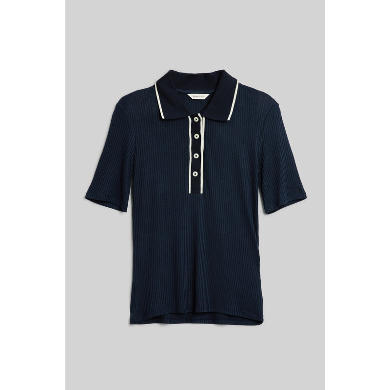 POLOKOŠILE GANT LIGHTWEIGHT RIBBED SS POLO modrá S