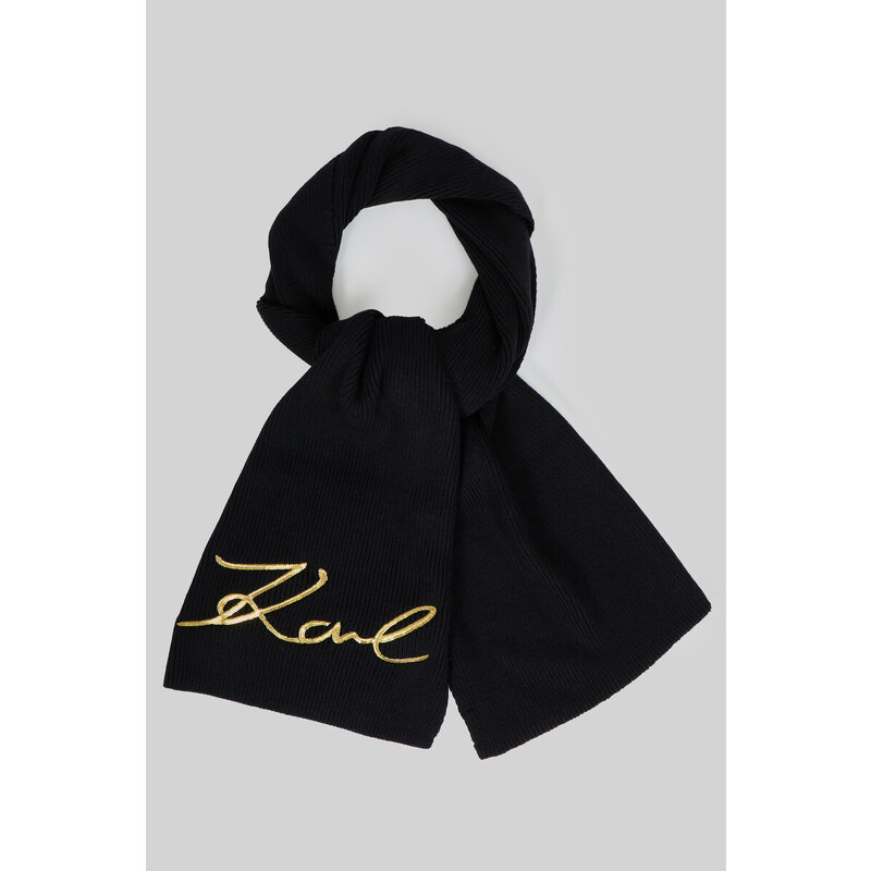 ŠÁLA KARL LAGERFELD K/SIGNATURE WOOL KNIT SCARF