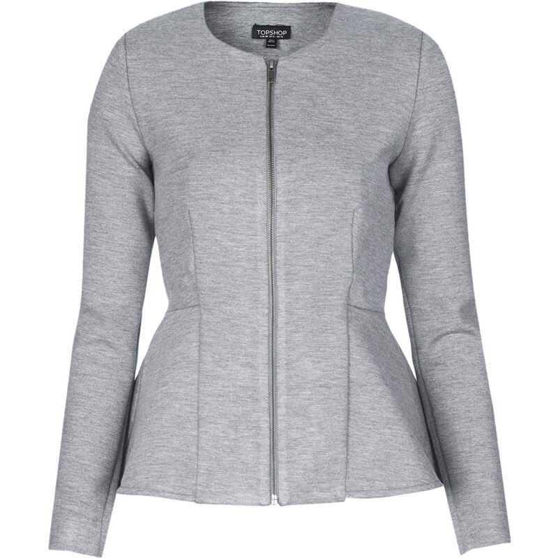 Topshop Slim Peplum Zip Jacket