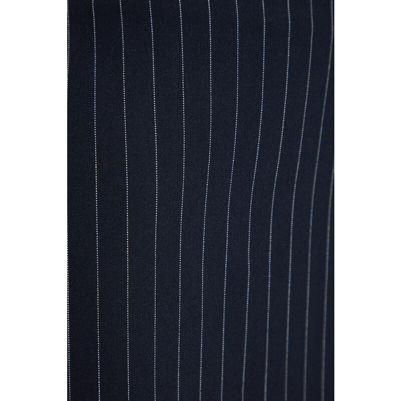 Trendyol Curve Navy Blue Striped Mini Woven Skirt