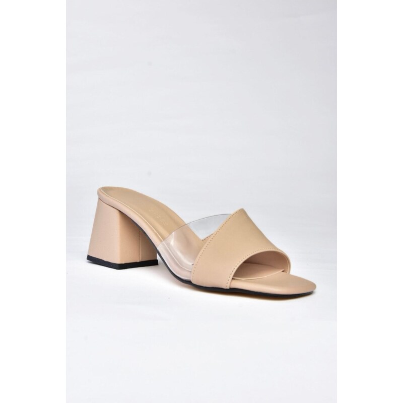 Fox Shoes Women's Nude Heeled Slippers