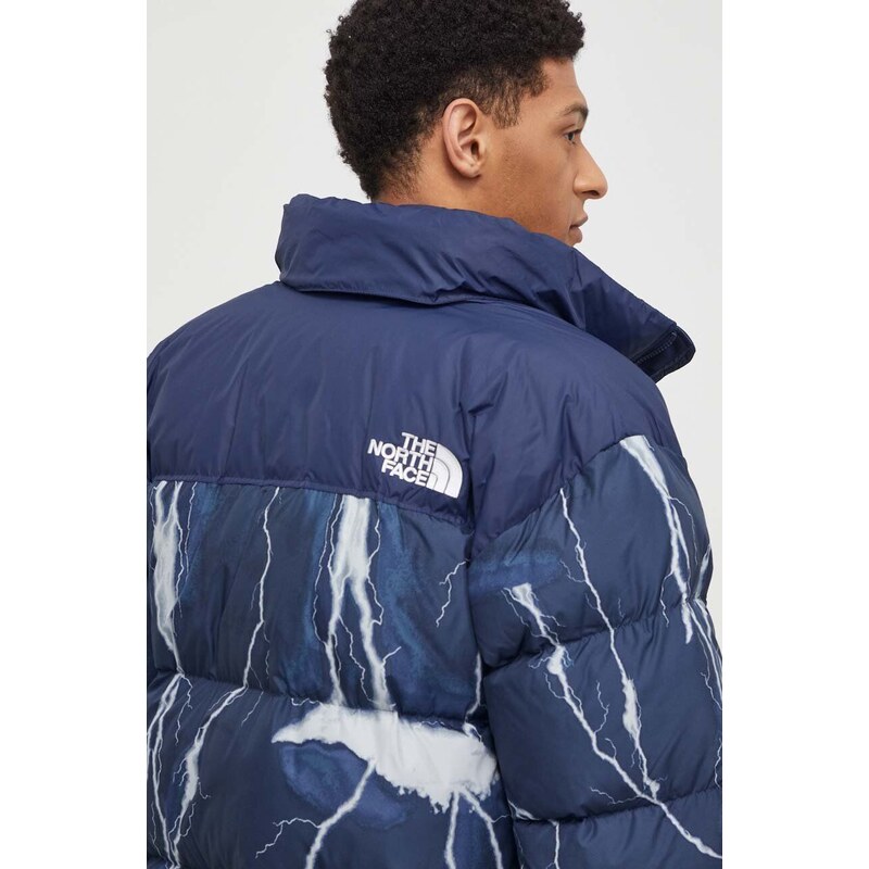 Péřová bunda The North Face 1996 RETRO NUPTSE JACKET pánská, tmavomodrá barva, zimní, NF0A3C8DSIP1