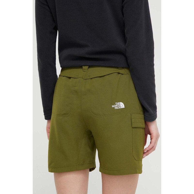 Outdoorové šortky The North Face Horizon zelená barva, high waist, NF0A8251PIB1