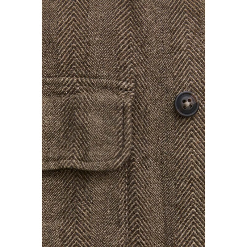 Košilová bunda Abercrombie & Fitch hnědá barva