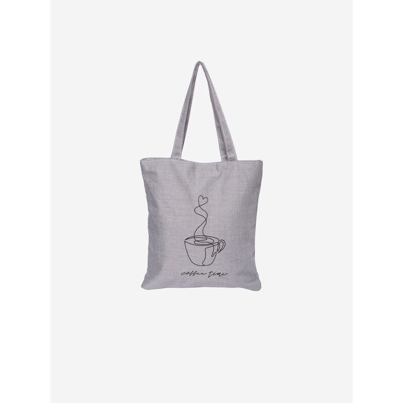 Shelvt Fabric bag coffee time grey