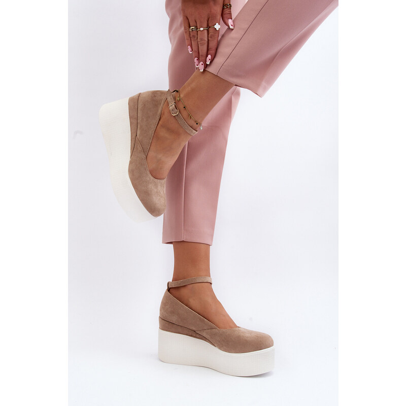 Kesi Dámské béžové espadrilky Malla Wedge