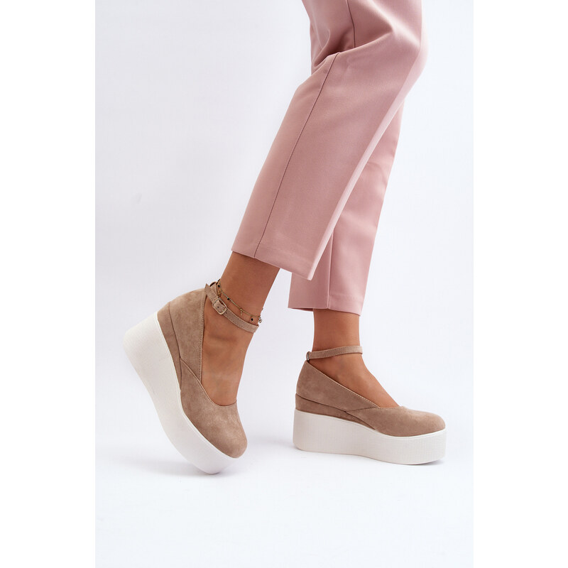 Kesi Dámské béžové espadrilky Malla Wedge