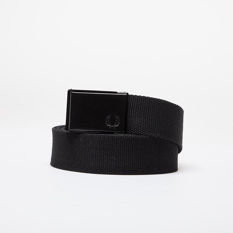 Dámský pásek FRED PERRY Graphic Branded Webbing Belt Black/ Warm Grey
