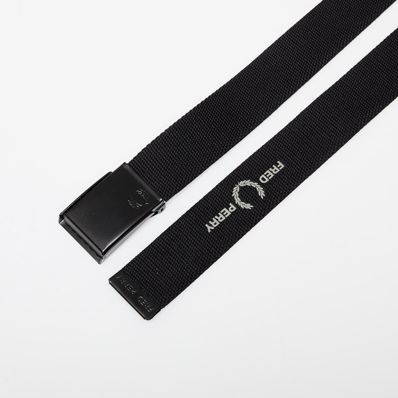 Dámský pásek FRED PERRY Graphic Branded Webbing Belt Black/ Warm Grey