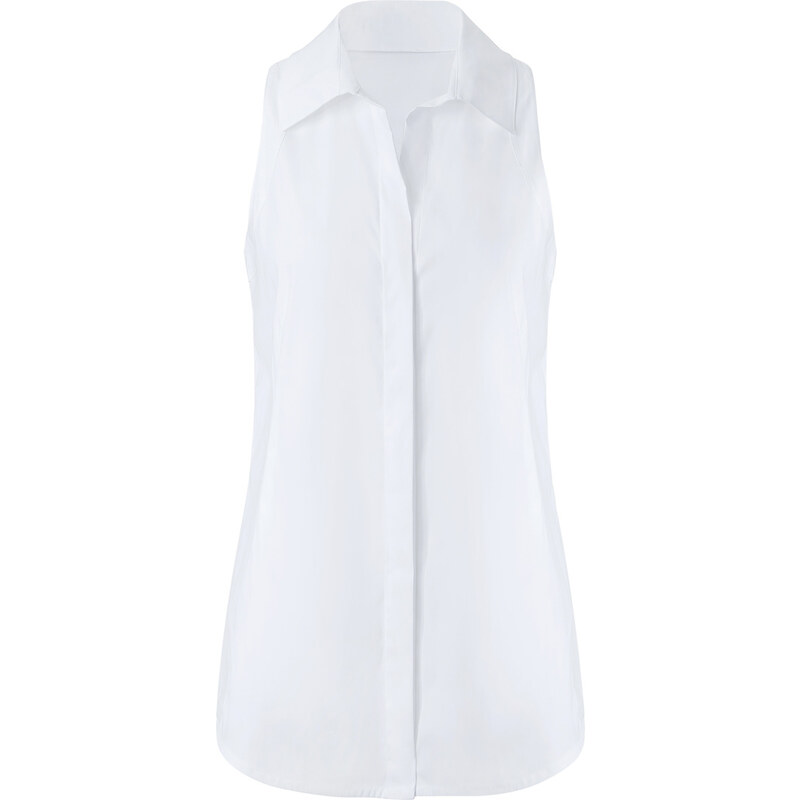 Donna Karan New York Stretch Cotton Sleeveless Shirt