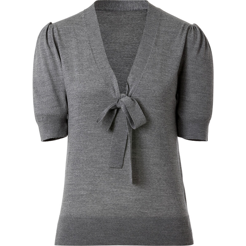 Michael Kors Wool Knit Tie Front Top