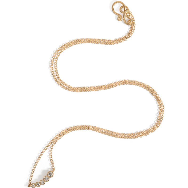 Sophie Bille Brahe 18kt Gold Lune Necklace with Diamonds
