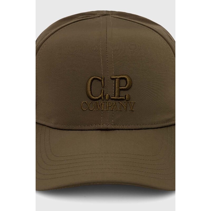 Kšiltovka C.P. Company Chrome-R Logo Cap zelená barva, s aplikací, 16CMAC147A005904A